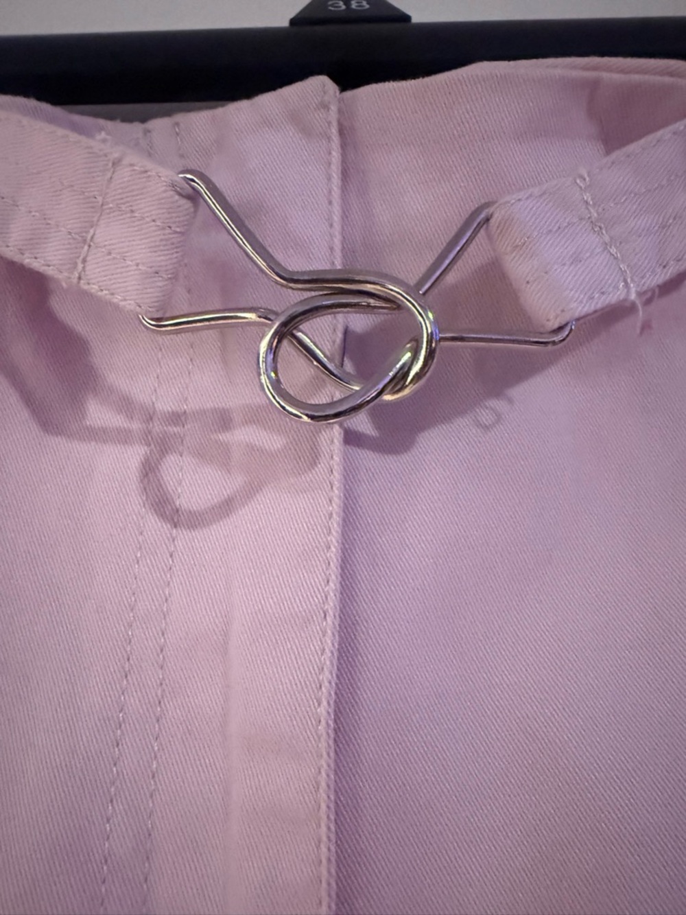 Champagne Lavender Denim Mini Skirt Size 10 Pastel Purple Grunge Goth O-Ring Y2K - Picture 2 of 10